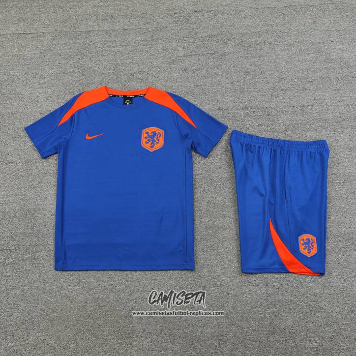 Chandal del Paises Bajos 2024-2025 Manga Corta Azul - Pantalon Corto